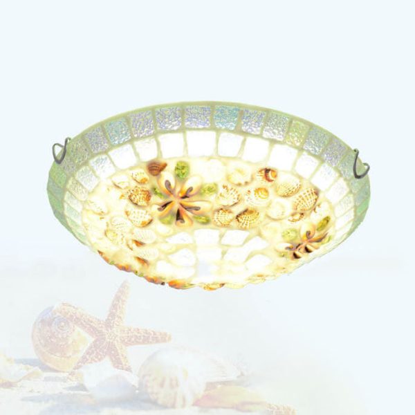 Tiffany Creative Mosaic Shells 1-Light Flush Mount Ceiling Light - Image 14