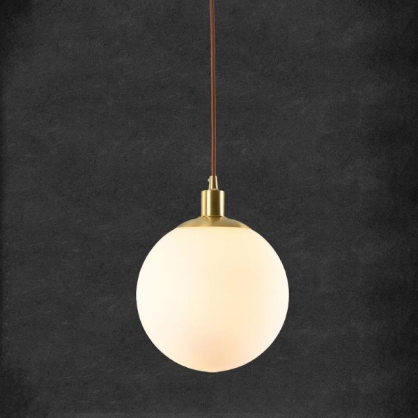 Nordic Minimalist Milky White Glass Ball 1-Light Pendant Light - Image 17