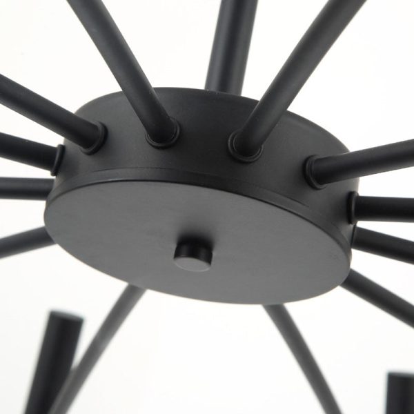 Contemporary Scandinavian Round Radioactive Iron Aluminum 12/24 Light Chandelier For Living Room - Image 11