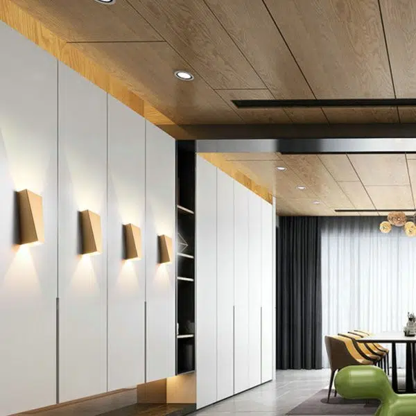 Modern Minimalist Brushed Aluminum Geometric Square LED Wall Sconce Lamp - Image 15