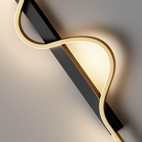 Modern Minimalist Aluminum Corrugated Strip Iron Frame LED Wall Sconce Lamp For Bedroom - Image 6