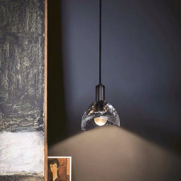 Contemporary Luxury Dazzling Curve Crystal Brass 1-Light Pendant Light For Living Room - Image 9
