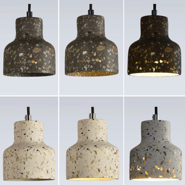 Contemporary Scandinavian Round Terrazzo Jade 1-Light Pendant Light For Living Room - Image 14