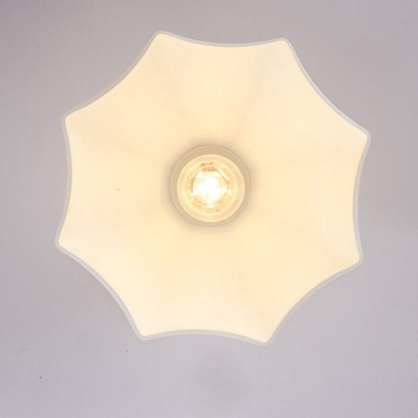Japanese Vintage Brass Glass Dome 1-Light Semi-Flush Mount Ceiling Light - Image 9
