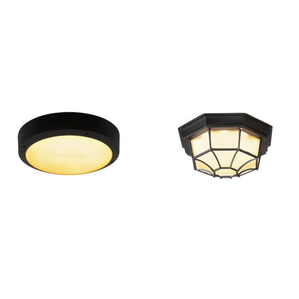 Outdoor Simple Round Octagon Aluminum Waterproof LED Flush Mount Ceiling Light - Image 16