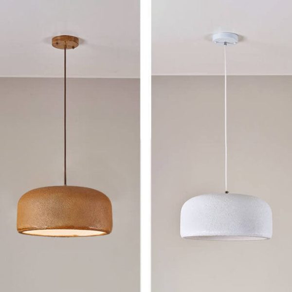 Japanese Minimalist Matte Texture Resin Dome 1-Light Pendant Light - Image 6