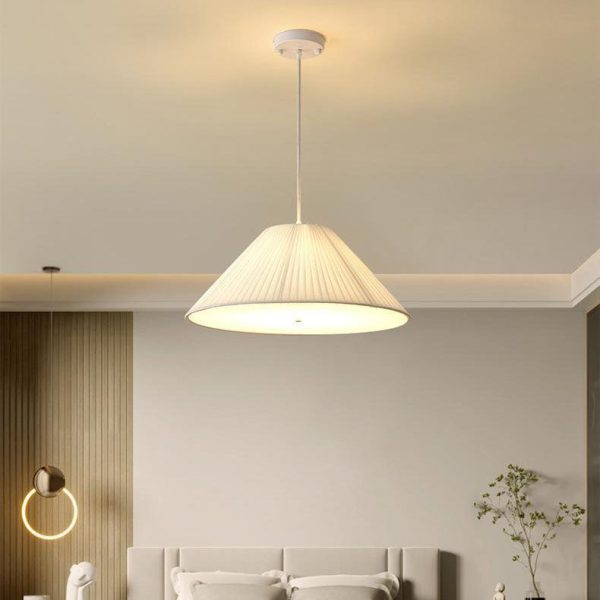 Contemporary Scandinavian Round Iron Acrylic Fabric 4/5 Light Pendant Light For Living Room - Image 24