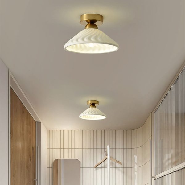 Modern Light Luxury Ceramic Disc 1-Light Semi-Flush Mount Lighting - Image 28