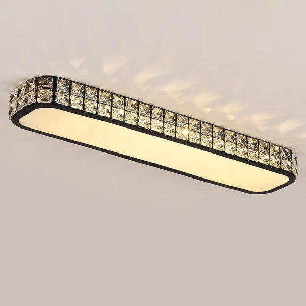 Modern Luxury Crystal Long Strip Acrylic LED Flush Mount Ceiling Light - Image 16