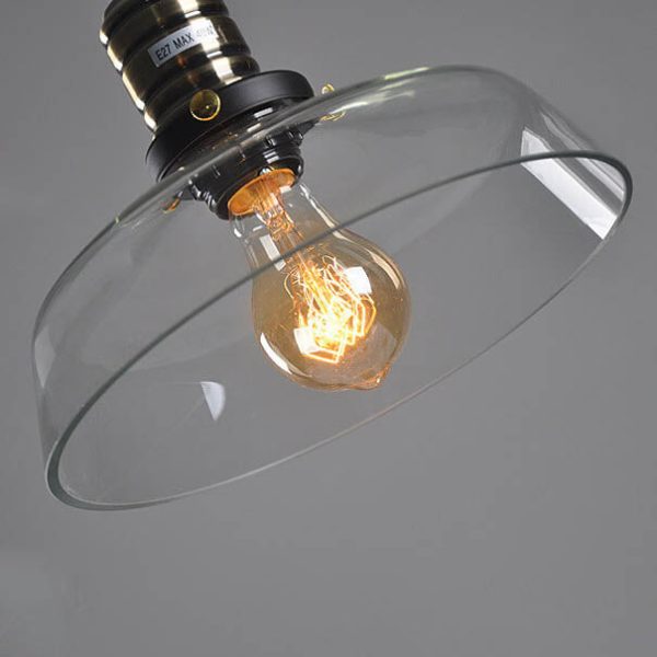 Industrial Simple Personalized Transparent Glass Bowl 1-Light Pendant Light - Image 7