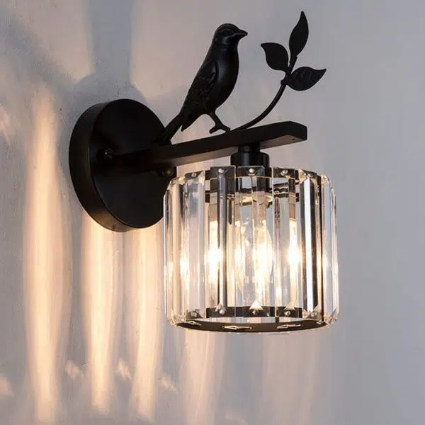 Vintage Light Luxury Crystal Bird 1-Light Wall Sconce Lamp - Image 6