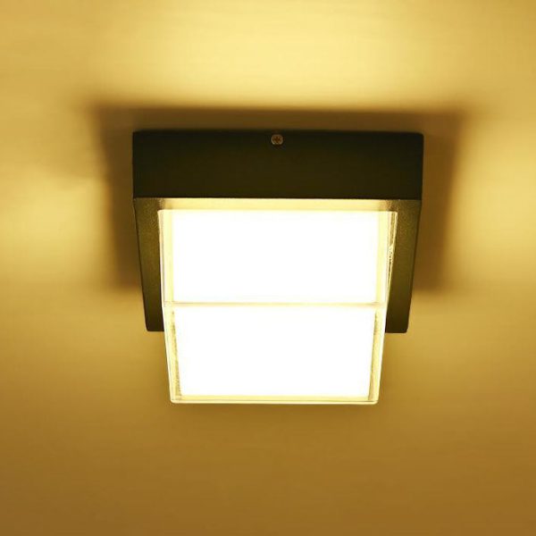 Modern Minimalist Die-Cast Aluminum Square Round Outdoor LED Flush Mount Ceiling Light - Image 10