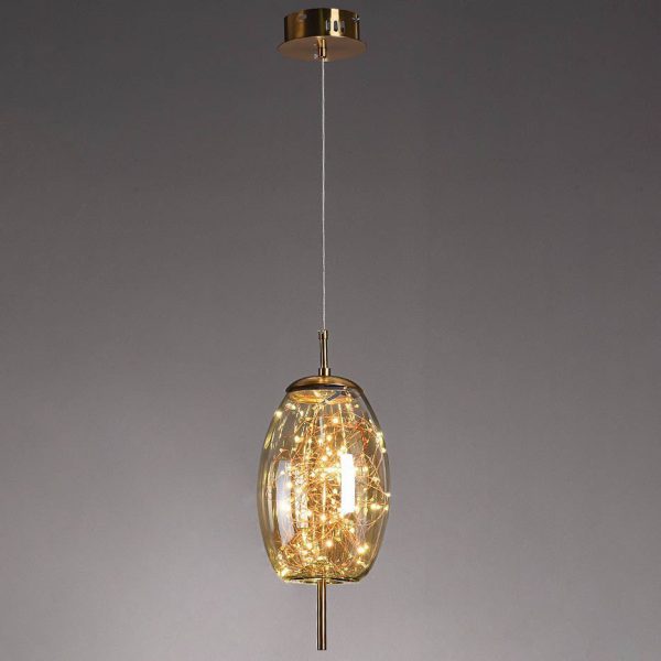 Contemporary Scandinavian Cylinder Oval Glass 1-Light Pendant Light For Bedroom - Image 18