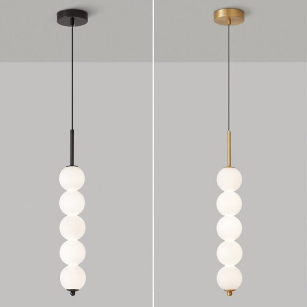 Nordic Creative Brass Spherical Glass Long Strip LED Pendant Light - Image 13