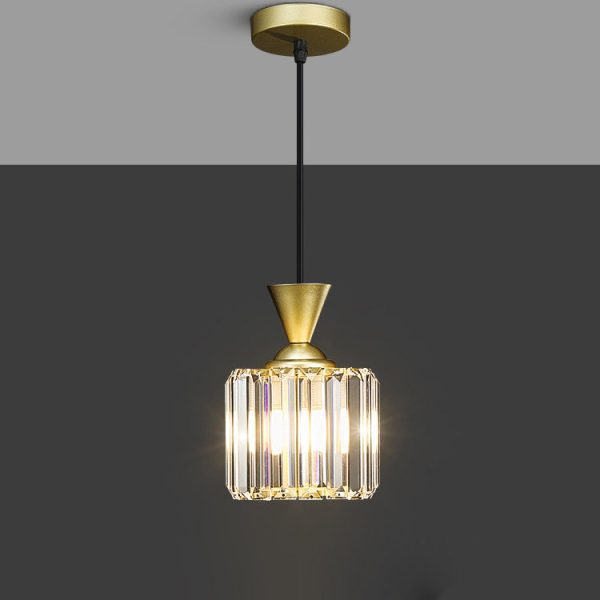 Contemporary Luxury Radiant Prismatic Clear Crystal Shade 1-Light Pendant Light For Living Room - Image 17