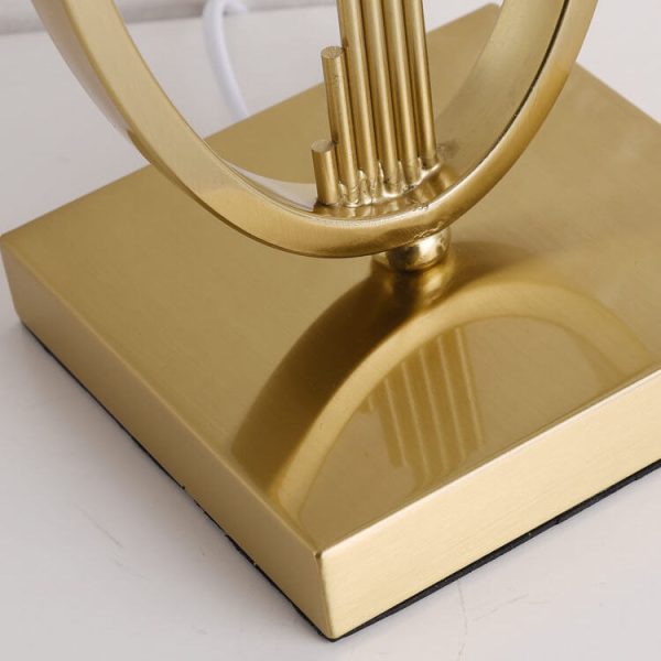 Modern Mid-Century Square Round Metal Fabric 1-Light Table Lamp For Bedroom - Image 9