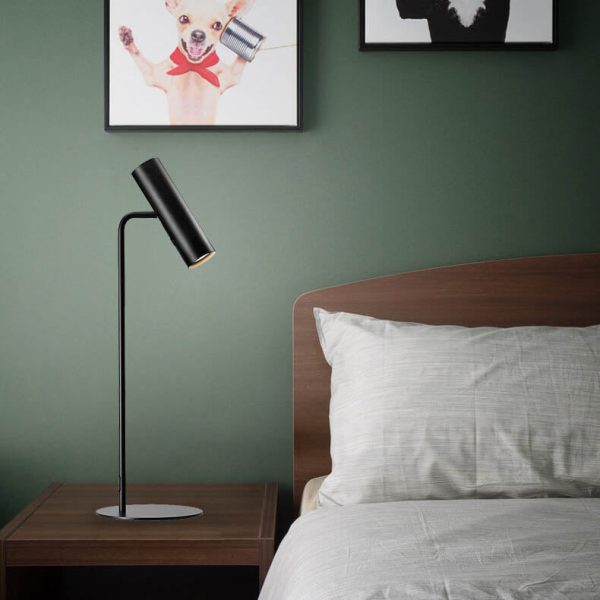 Contemporary Nordic Metal Cylinder 1-Light Table Lamp For Bedroom - Image 6