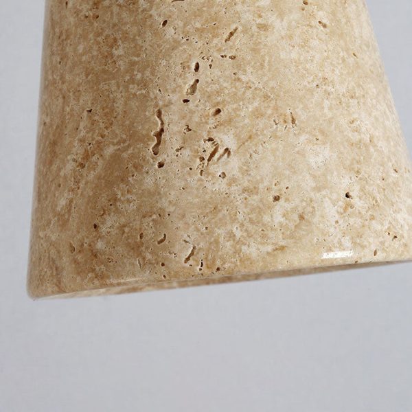 Japanese Minimalist Round Yellow Travertine Shade 1-Light Semi-Flush Mount Ceiling Light - Image 12