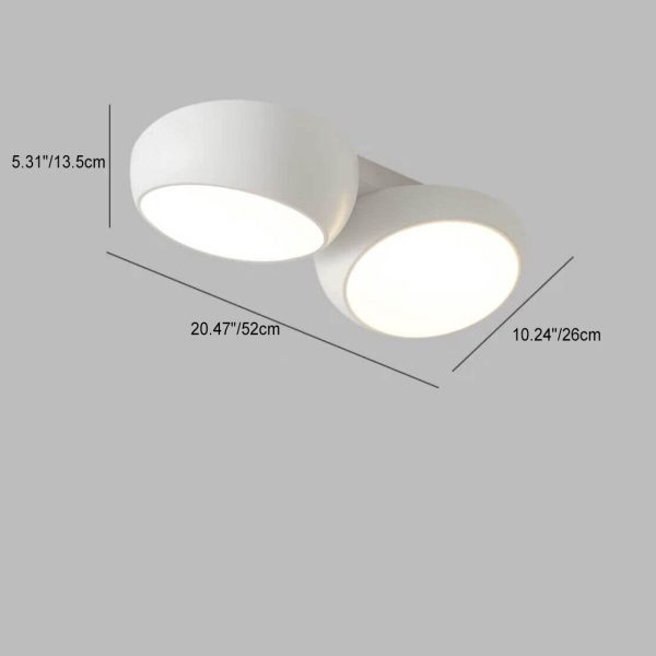 Scandinavian Modern Minimalist Iron Plastic Round LED Semi-Flush Mount Ceiling Light - Image 6
