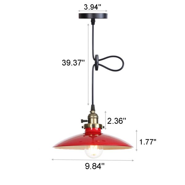 Industrial Iron Multicolor Bowl 1-Light Pendant Light - Image 7