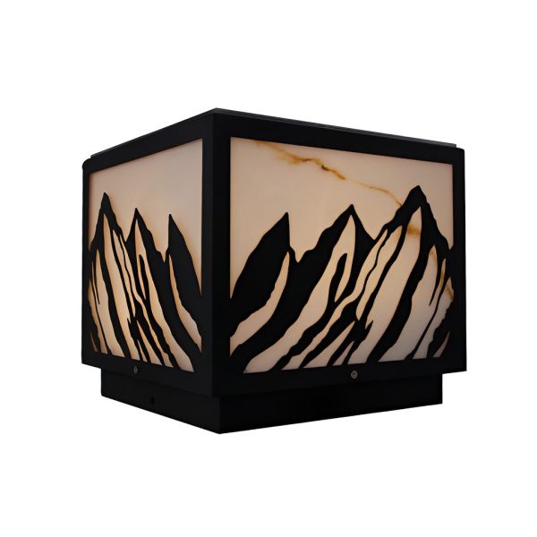 Outdoor Waterproof LED Mountain Scenery Black Solar Fence Post Lights - Image 8