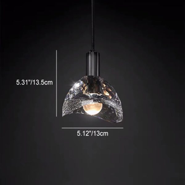 Contemporary Luxury Dazzling Curve Crystal Brass 1-Light Pendant Light For Living Room - Image 6