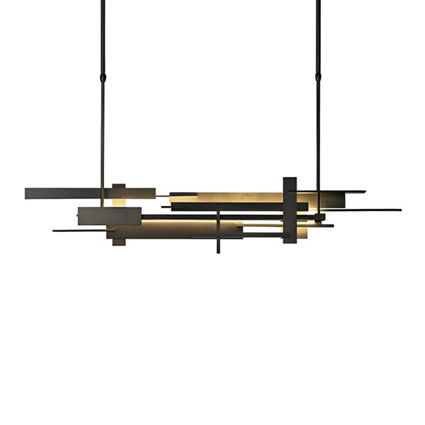 Long Irregular Metal Geometric Black Postmodern Dining Room Chandelier - Image 6