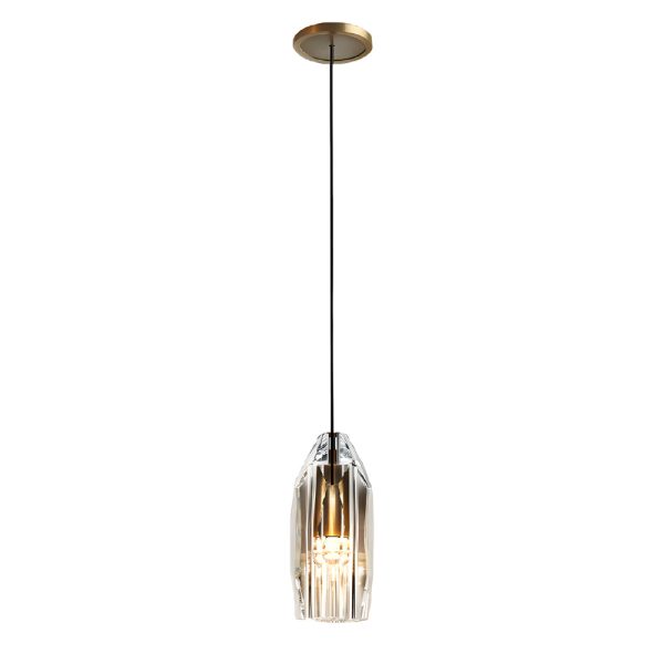 1-Light Clear Single Geometric Pendant with Crystal Accents - Image 8