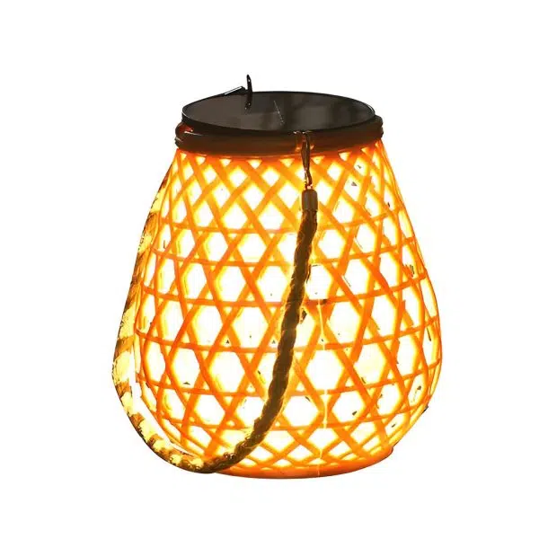 Portable Creative Bamboo Rattan LED Upgrade USB Solar Outdoor Lanterns - Image 6