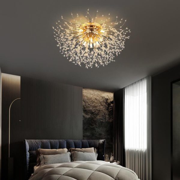 Modern Creative Dandelion Crystal 5/6/8 Light Semi-Flush Mount Ceiling Light - Image 20