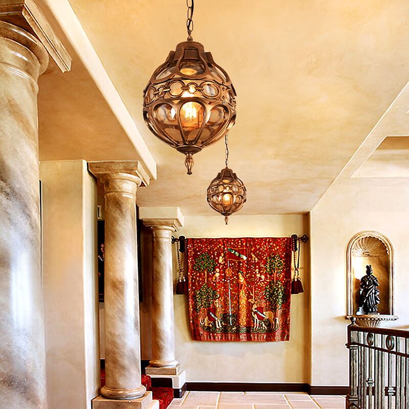 1-1-3d8a92c1-a59c-4a41-8ace-bc8d0310ed8c.jpg Retro Industrial Globe Shape 1-Light Outdoor Waterproof Pendant Light - Image 1