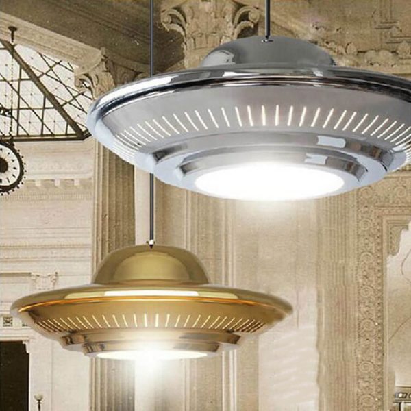 Industrial Vintage Iron Flying Saucer 1-Light Pendant Light - Image 8