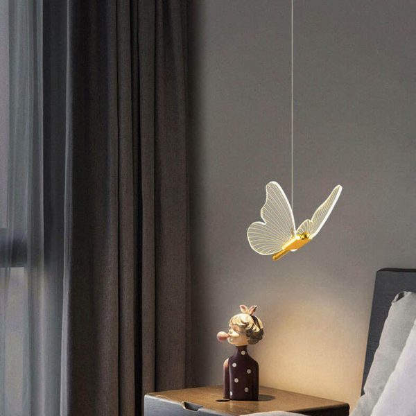 Minimalist Acrylic Butterfly LED Pendant Light - Image 13
