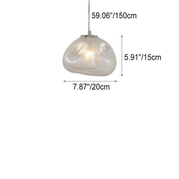 Modern Shaped Glass 1-Light Cloud Suspension Pendant Light - Image 7