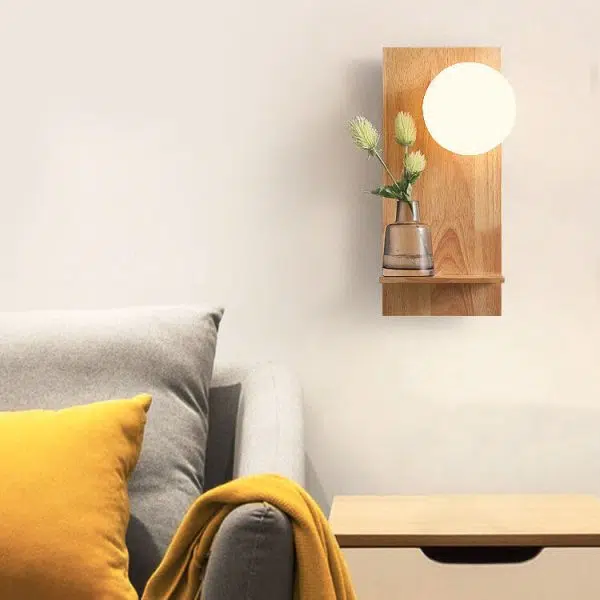 Nordic Solid Wood Glass Globe 1-Light  Wall Sconce Lamp - Image 10