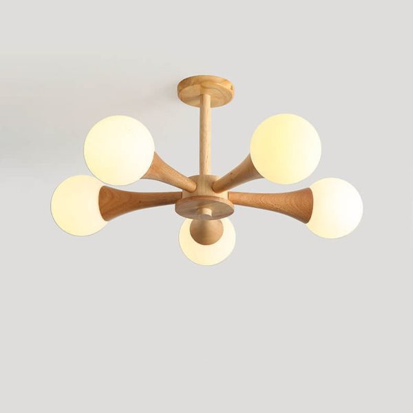 Japanese Log Fork 3/4/5-Light Semi-Flush Mount Light - Image 6