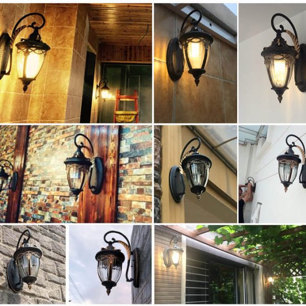 European Maple Lantern Outdoor Waterproof 1-Light Wall Sconce Lamp - Image 13