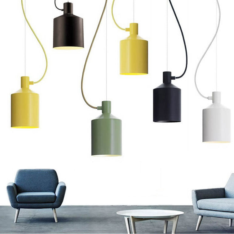 1-10-9d16b956-e0a1-4097-a5d6-e5107fc63e77.jpg Nordic Macaron Bottle Shaped 1-Light Aluminum Pendant Light - Image 1