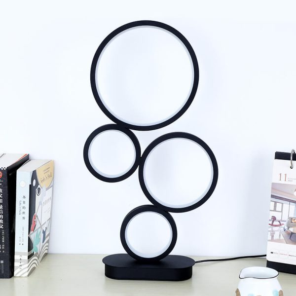 Minimalist 4-Circle Ring LED Table Lamp - Image 7