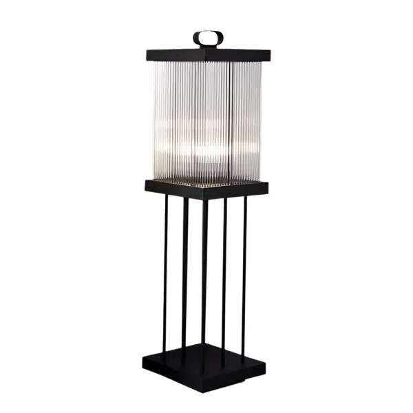 Square Portable Waterproof Striped Glass Black Solar Outdoor Lights - Image 5