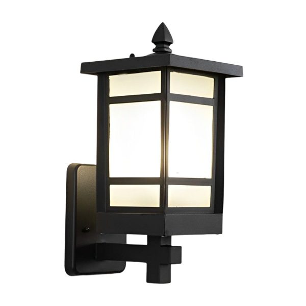 Vintage Waterproof LED Glass Matte Black Retro Wall Lamp Exterior Lights - Image 5