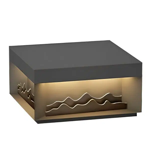 Mountain Scenery LED Waterproof Black Modern Solar Fence Post Lights - Image 6