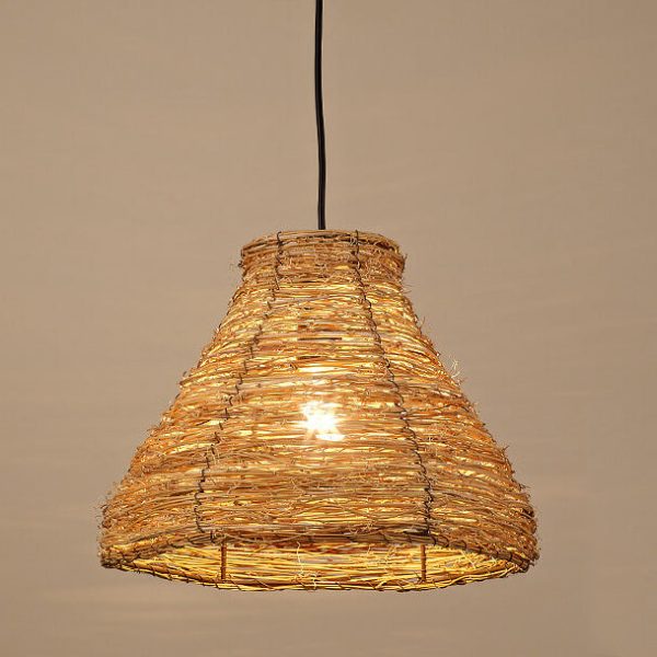 Retro Rattan Weaving Dome 1-Light Pendant Light - Image 23
