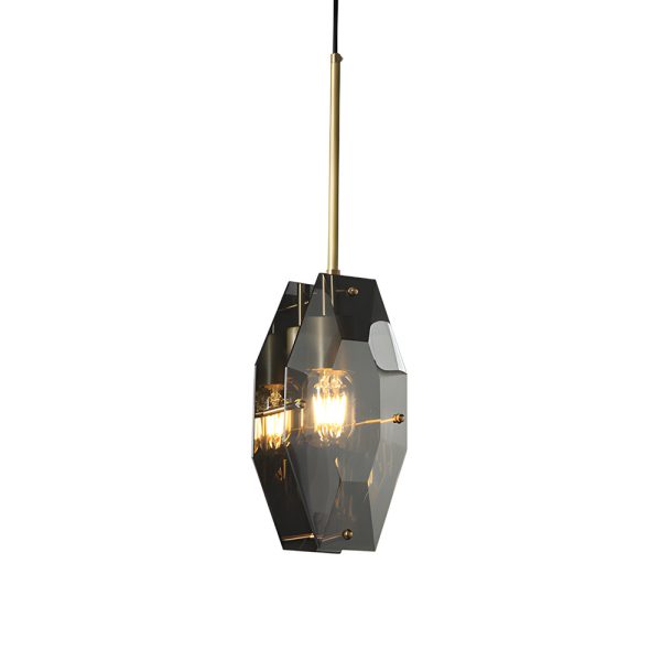 Copper Light Luxury Crystal Smoke Gray Post-Modern Pendant Lights Fixture - Image 7