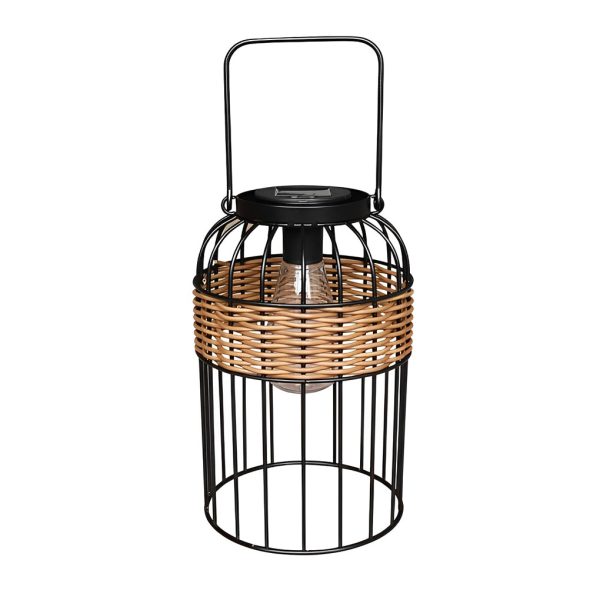 Portable Lantern Shape Rattan Waterproof Intelligent Solar Night Light - Image 6