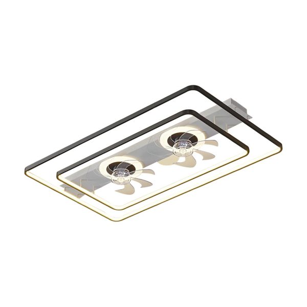 Rectangular LED Two Fans Nordic Bladeless Ceiling Fan - Image 7