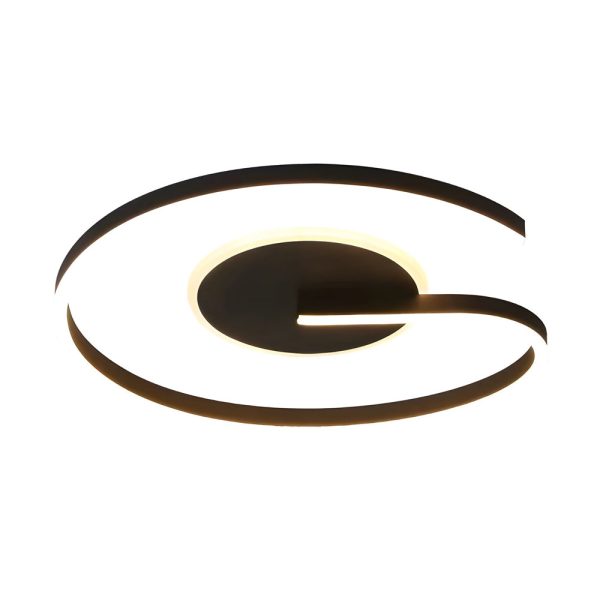 White/Black Open Ring Circle Ceiling Lamp LED Bedroom Flush Mounted Ceiling Light - Image 7