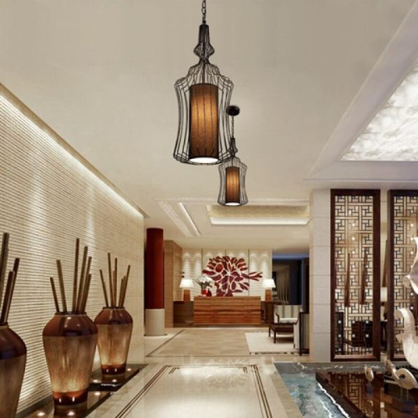 Industrial Retro Metal Birdcage 1-Light Lantern Pendant Light - Image 5