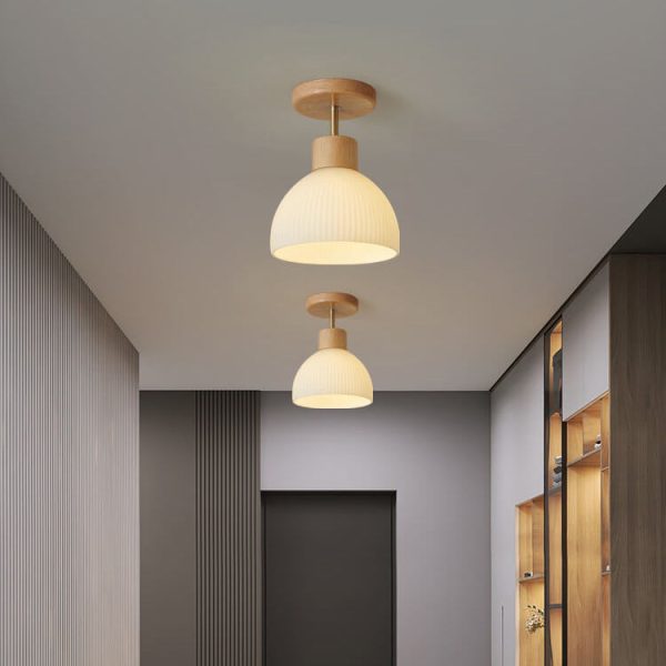 Nordic Glass Half Round 1-Light Semi-Flush Mount Ceiling Light - Image 10