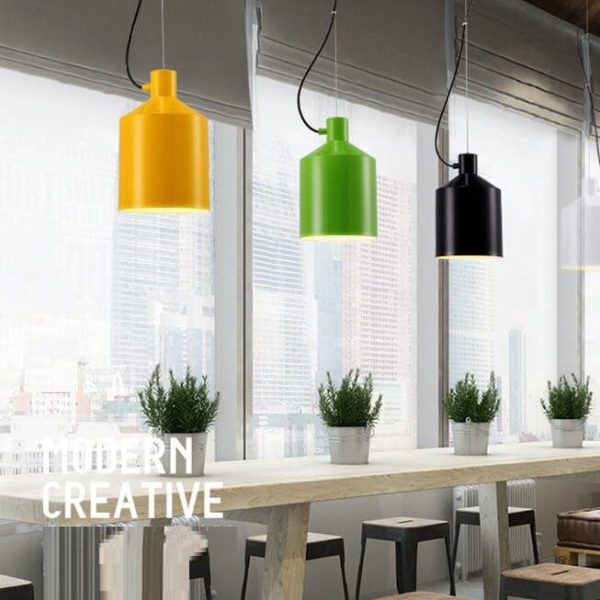 Nordic Macaron Bottle Shaped 1-Light Aluminum Pendant Light - Image 17